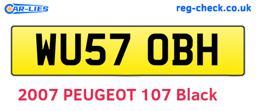 WU57OBH are the vehicle registration plates.