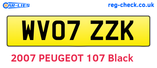 WV07ZZK are the vehicle registration plates.