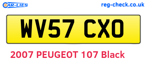 WV57CXO are the vehicle registration plates.