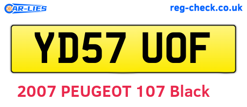 YD57UOF are the vehicle registration plates.