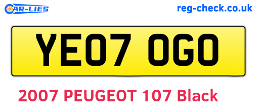 YE07OGO are the vehicle registration plates.