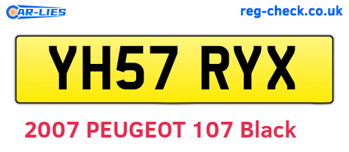 YH57RYX are the vehicle registration plates.