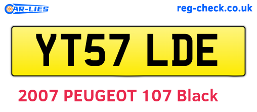 YT57LDE are the vehicle registration plates.
