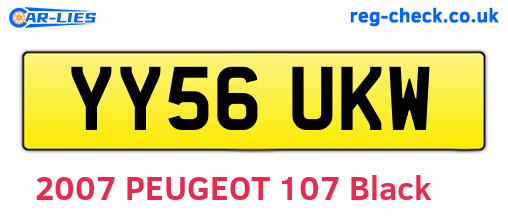 YY56UKW are the vehicle registration plates.