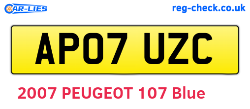 AP07UZC are the vehicle registration plates.
