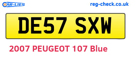 DE57SXW are the vehicle registration plates.