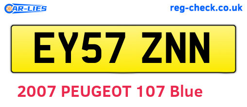 EY57ZNN are the vehicle registration plates.