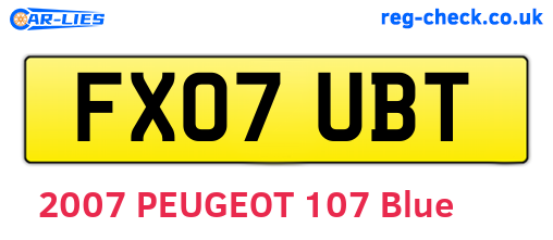 FX07UBT are the vehicle registration plates.