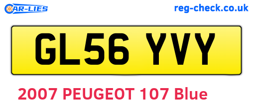 GL56YVY are the vehicle registration plates.