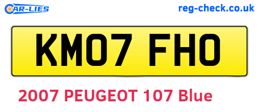 KM07FHO are the vehicle registration plates.