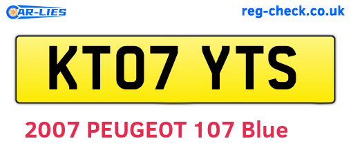 KT07YTS are the vehicle registration plates.