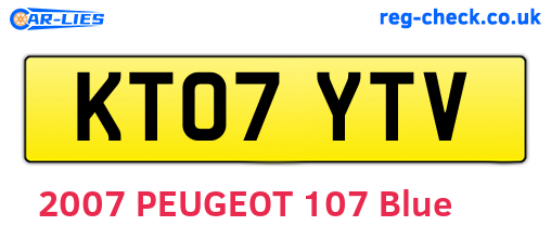 KT07YTV are the vehicle registration plates.