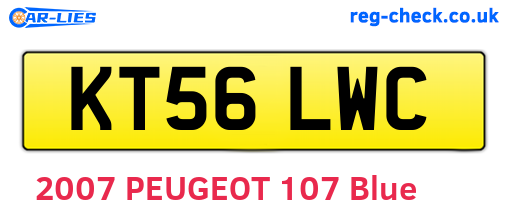 KT56LWC are the vehicle registration plates.