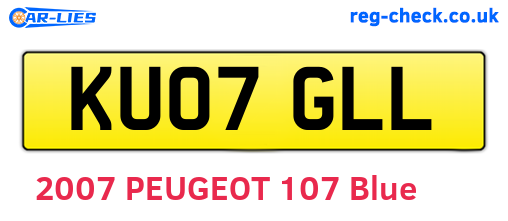 KU07GLL are the vehicle registration plates.