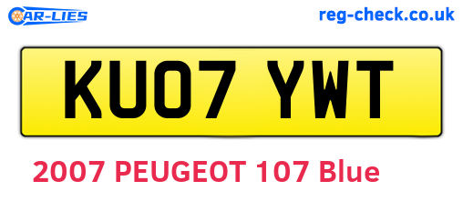 KU07YWT are the vehicle registration plates.