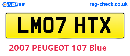 LM07HTX are the vehicle registration plates.