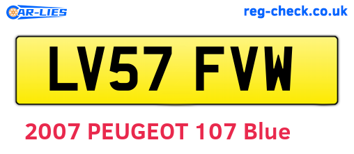 LV57FVW are the vehicle registration plates.