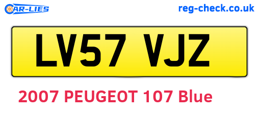 LV57VJZ are the vehicle registration plates.