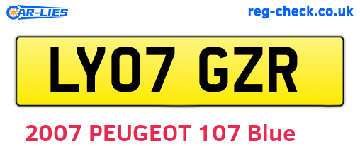 LY07GZR are the vehicle registration plates.