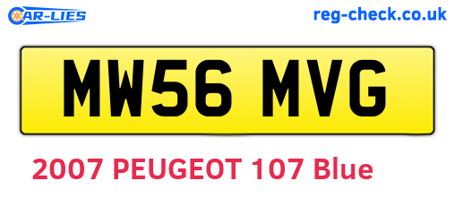 MW56MVG are the vehicle registration plates.