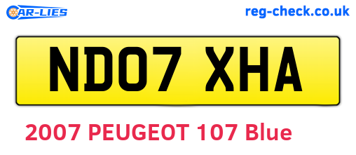 ND07XHA are the vehicle registration plates.
