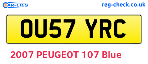 OU57YRC are the vehicle registration plates.