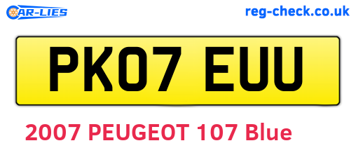 PK07EUU are the vehicle registration plates.