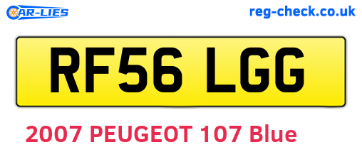 RF56LGG are the vehicle registration plates.