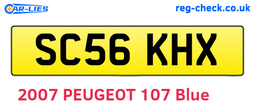 SC56KHX are the vehicle registration plates.