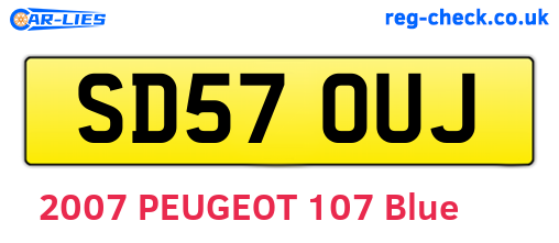 SD57OUJ are the vehicle registration plates.