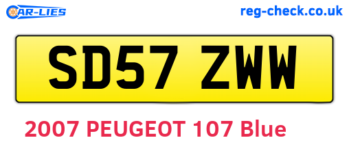 SD57ZWW are the vehicle registration plates.