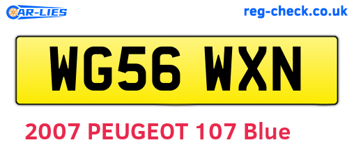 WG56WXN are the vehicle registration plates.