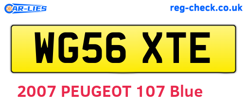 WG56XTE are the vehicle registration plates.