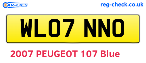 WL07NNO are the vehicle registration plates.