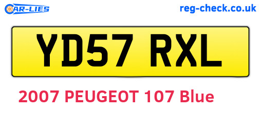 YD57RXL are the vehicle registration plates.