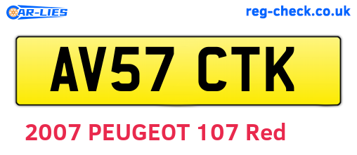 AV57CTK are the vehicle registration plates.
