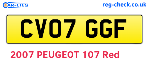 CV07GGF are the vehicle registration plates.