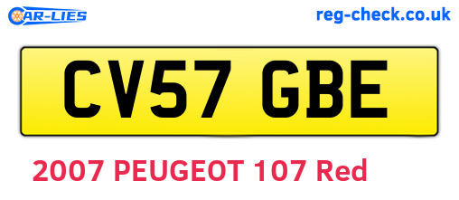 CV57GBE are the vehicle registration plates.