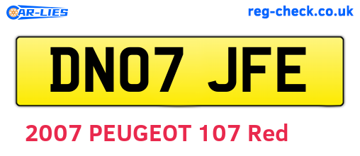 DN07JFE are the vehicle registration plates.