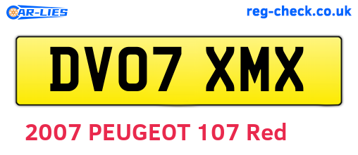 DV07XMX are the vehicle registration plates.