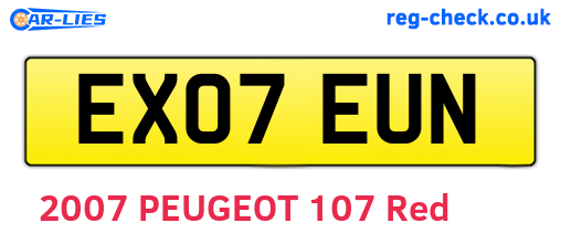EX07EUN are the vehicle registration plates.