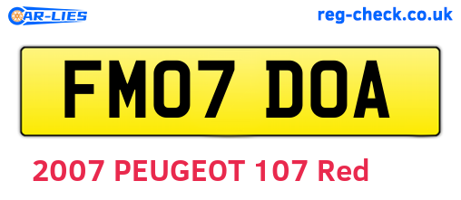 FM07DOA are the vehicle registration plates.