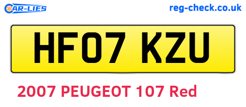 HF07KZU are the vehicle registration plates.