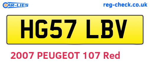 HG57LBV are the vehicle registration plates.