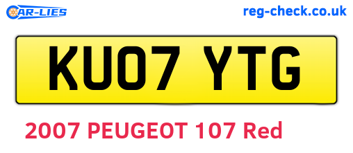 KU07YTG are the vehicle registration plates.