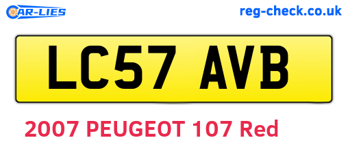 LC57AVB are the vehicle registration plates.