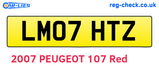 LM07HTZ are the vehicle registration plates.