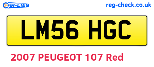 LM56HGC are the vehicle registration plates.
