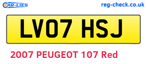 LV07HSJ are the vehicle registration plates.