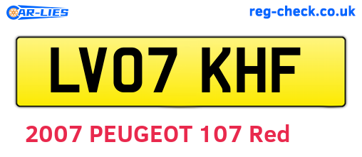 LV07KHF are the vehicle registration plates.